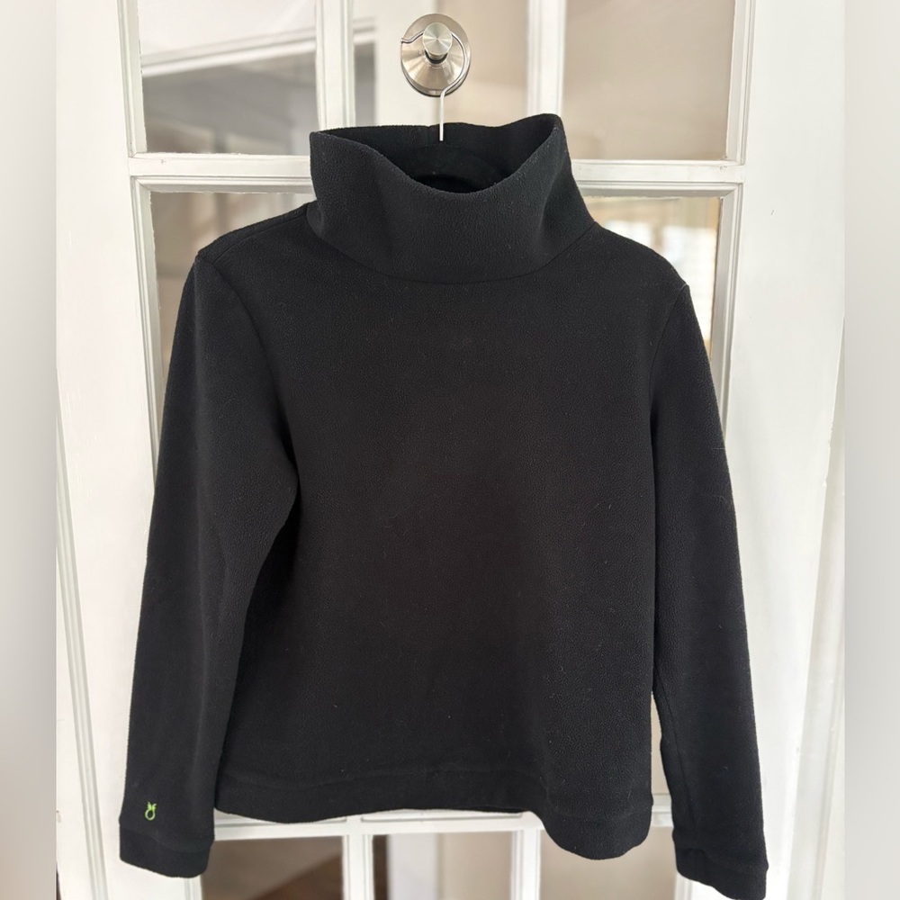 Dudley Stevens Black Turtleneck Fleece Sweater